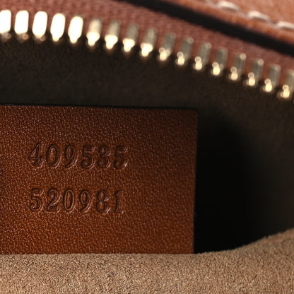 Gucci GG Supreme Monogram Cuoio Toscano Mini Chain Shoulder Bag Beige Ebony Cuir 6 of 8