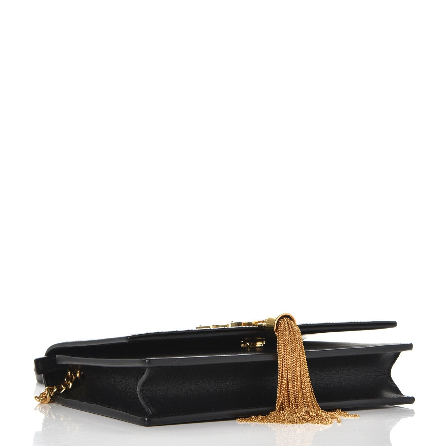 Saint Laurent Smooth Calfskin Classic Monogram Kate Tassel Chain Wallet Black 4 of 9