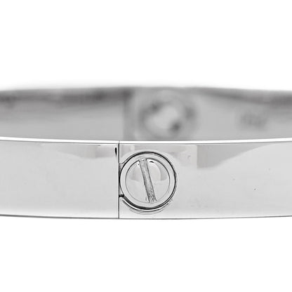 Cartier 18K White Gold 4 Diamond Love Bracelet 17 5 of 7