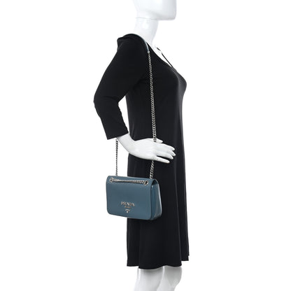 Prada Saffiano Soft Calfskin Chain Crossbody Bag Ottanio 2 of 14