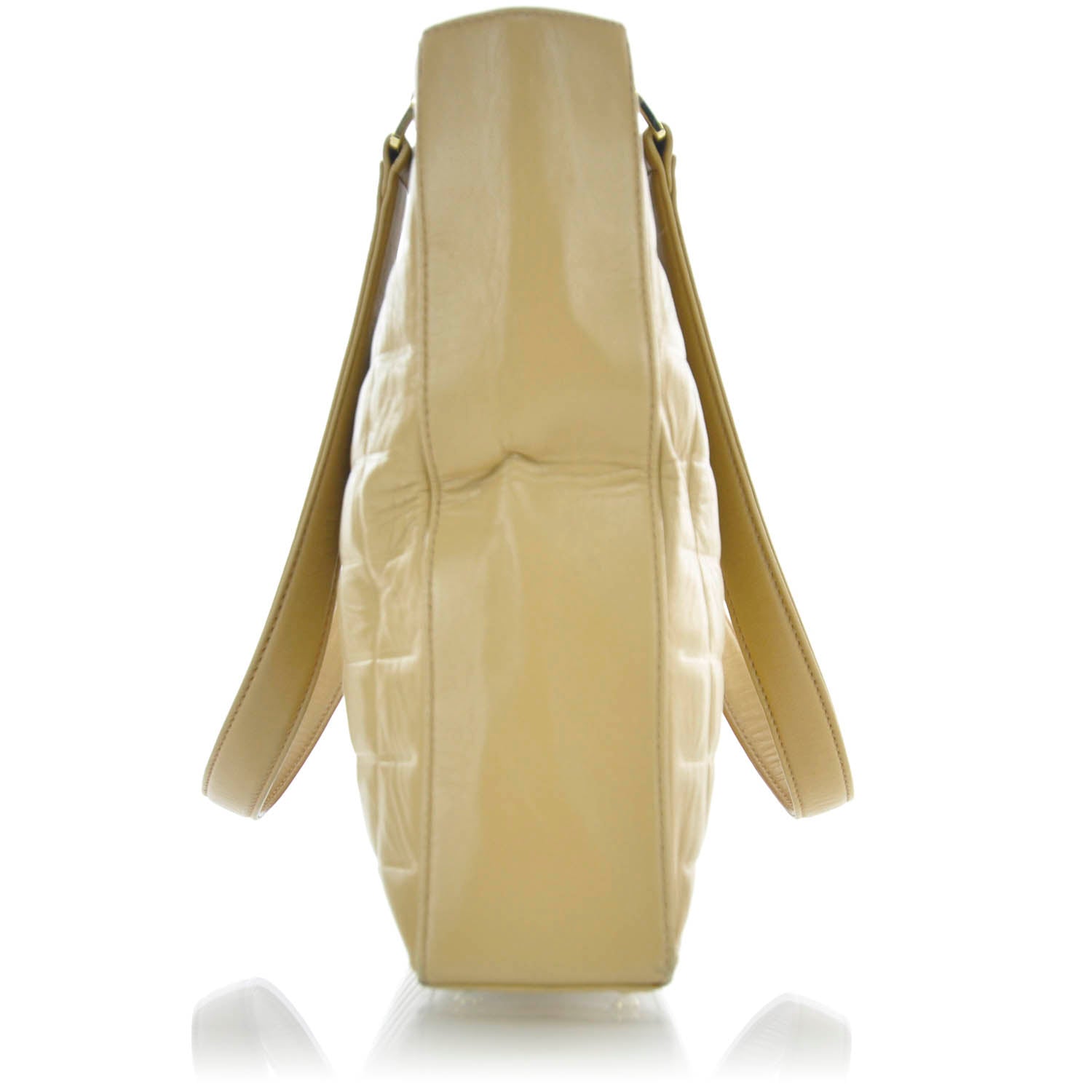 Chanel Lambskin Chocolate Bar Quilted Shoulder Bag Beige 4 of 9
