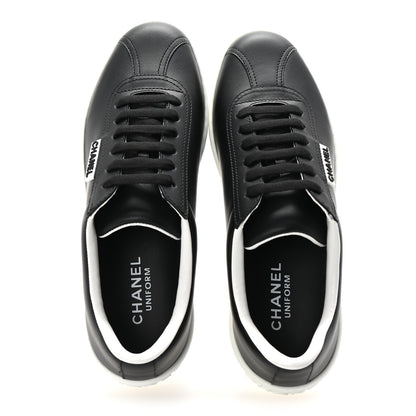 Chanel Calfskin CC Uniform Womens Sneakers 37.5 Black 2 of 9