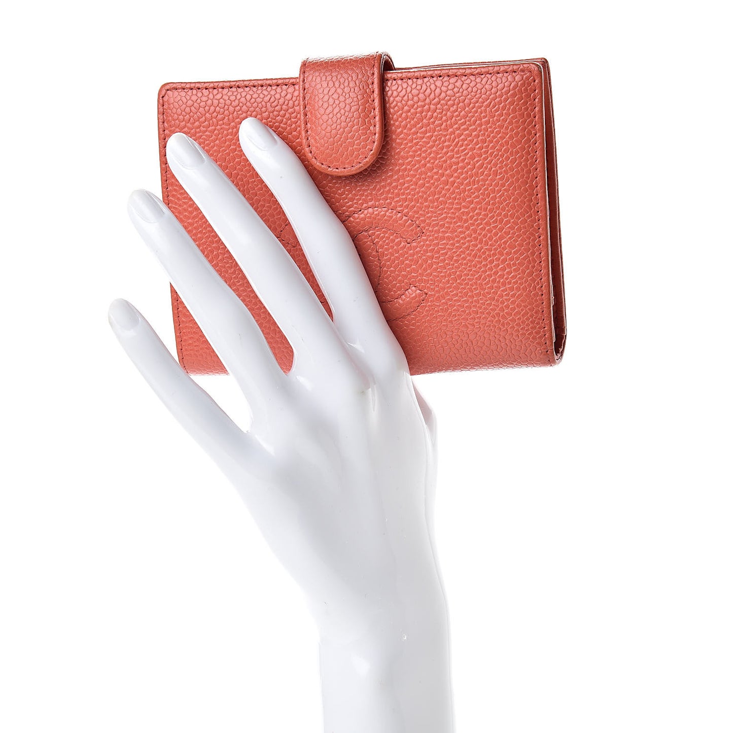 Caviar Timeless CC Zipped Pocket Wallet Light Red