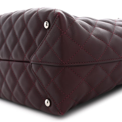 Chanel Calfskin Quilted Large Shopping Tote Burgundy 9 of 10