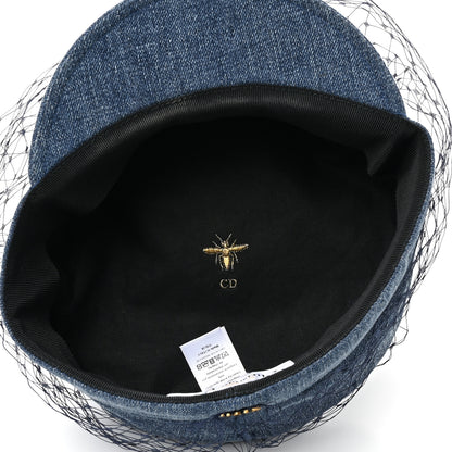 Christian Dior Denim Arty Veil Cap 57 Blue 5 of 7