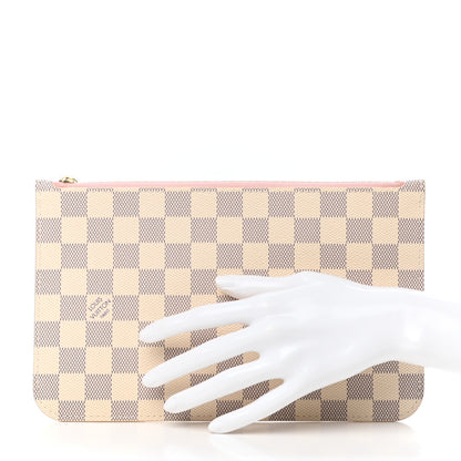 Louis Vuitton Damier Azur Neverfull MM GM Pochette Rose Ballerine 2 of 6