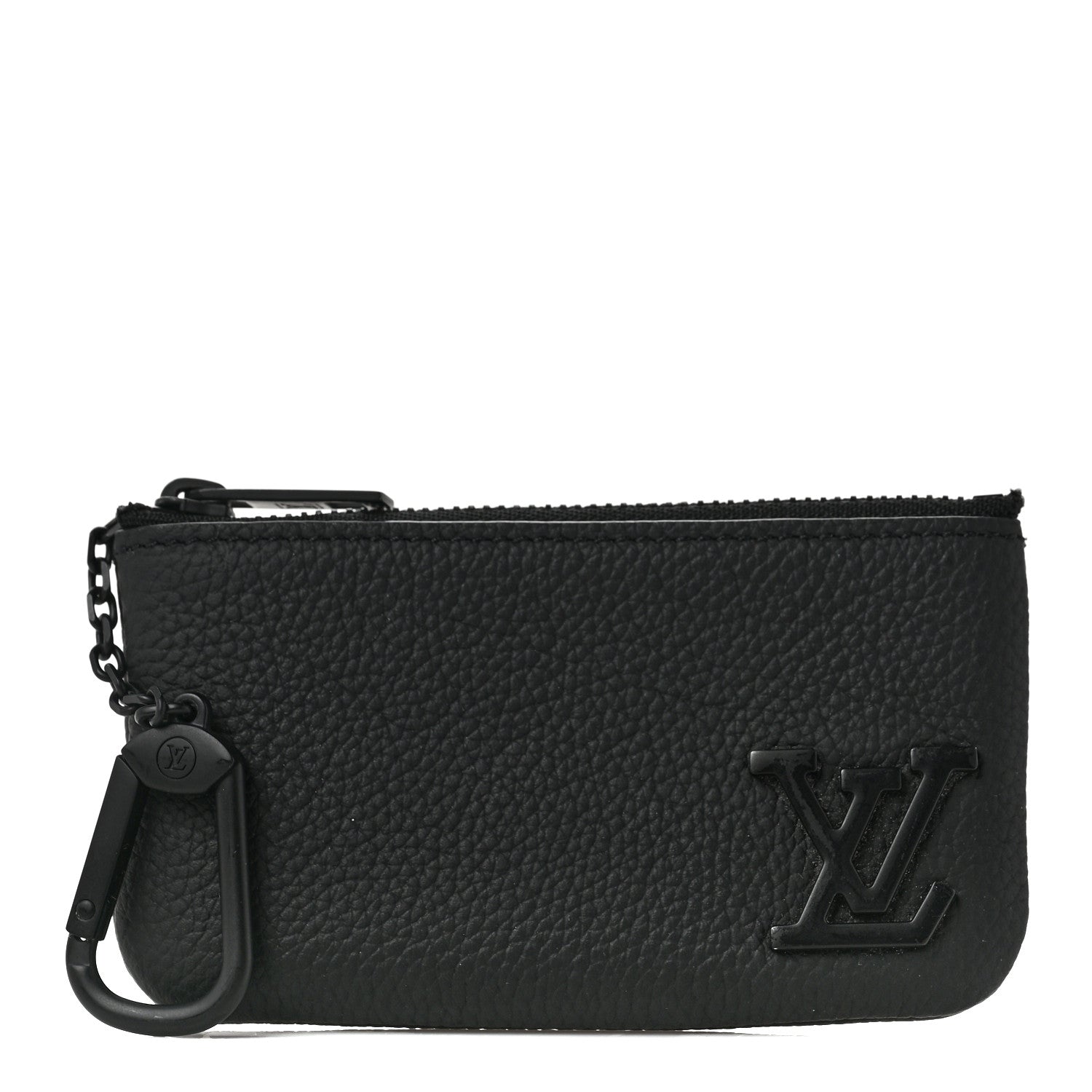 Louis Vuitton Grained Calfskin Aerogram Key Pouch Black 1 of 6