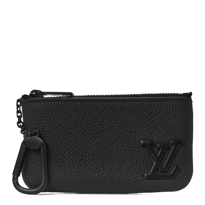 Louis Vuitton Grained Calfskin Aerogram Key Pouch Black 1 of 6