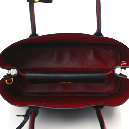 Prada Saffiano Cuir Small Double Bag Black Fuoco 5 of 6