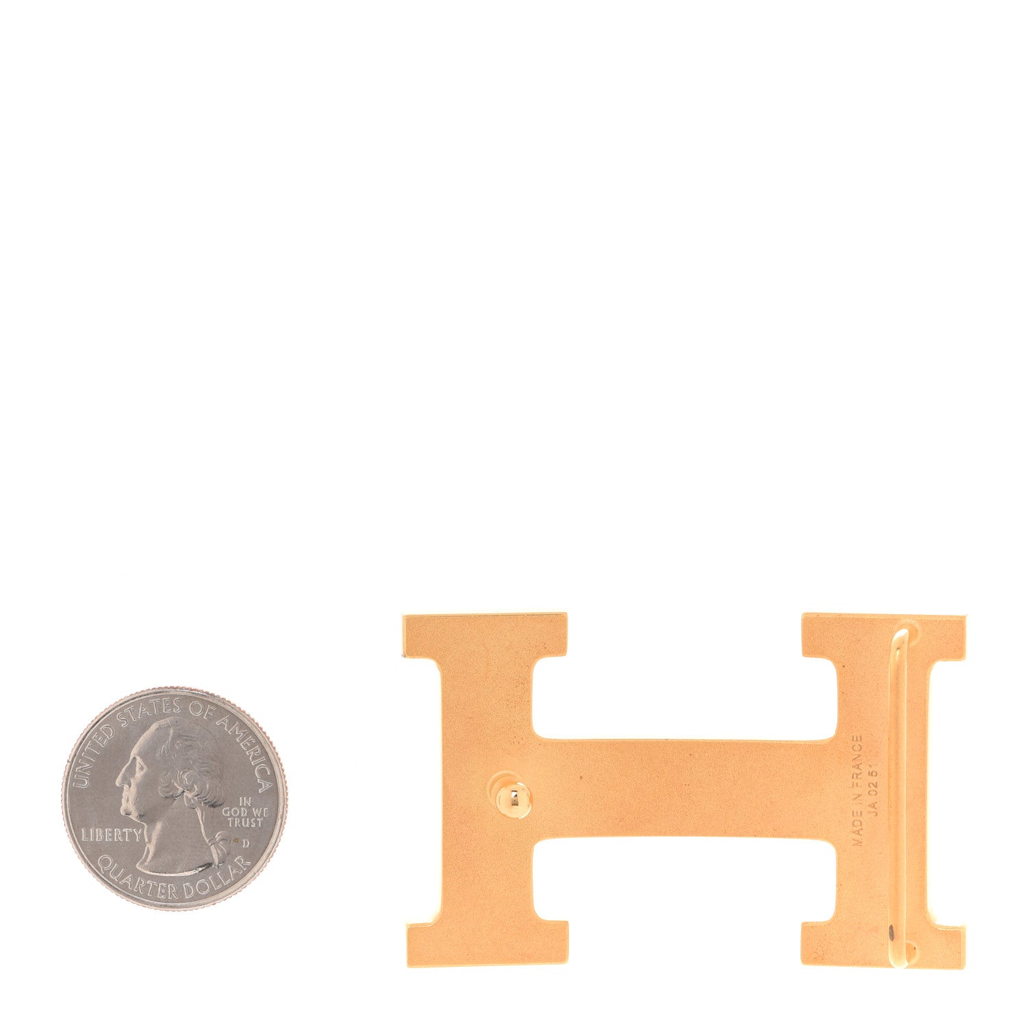 Hermes Brushed 32mm H Belt Buckle Gold 2 of 4