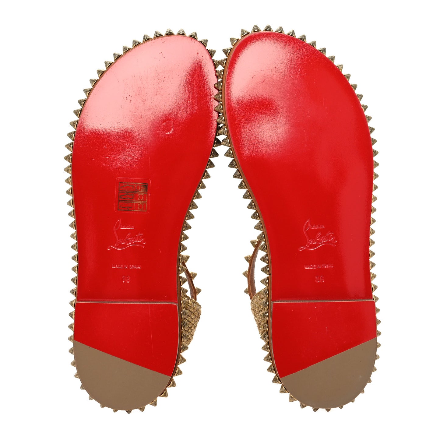Specchio Cordorella Flat Sandals 38 Cuoio