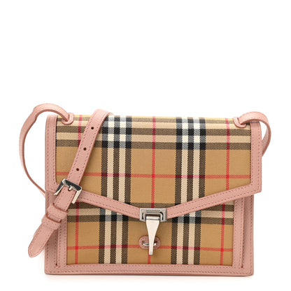 Burberry Grainy Calfskin Vintage Check Small Macken Crossbody Bag Ash Rose 1 of 12