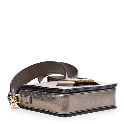 Christian Dior Metallic Grained Calfskin Dio(r)evolution Flap Bag Black Gold 4 of 10