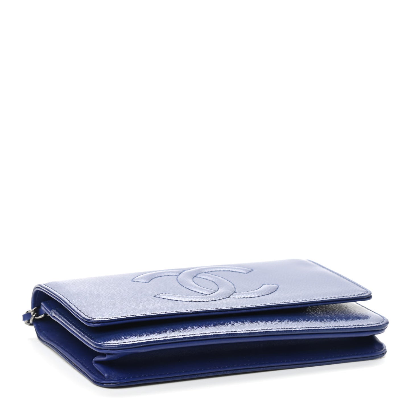 Patent Caviar Timeless CC Wallet on Chain WOC Blue