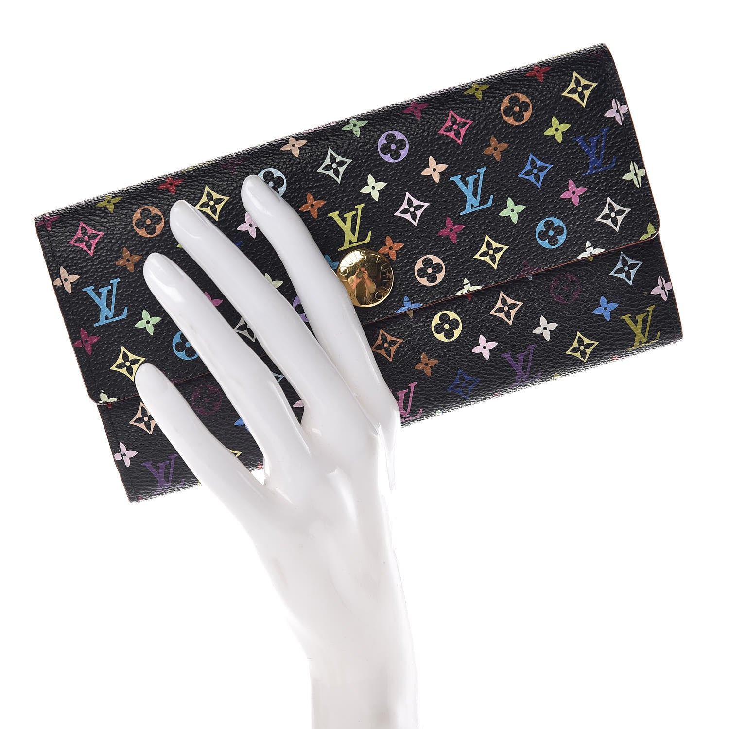 Louis Vuitton Monogram Multicolor Sarah Wallet Black Grenade 2 of 15