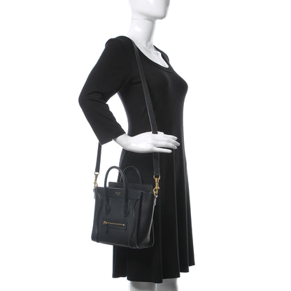 Celine Smooth Calfskin Nano Luggage Black 2 of 14