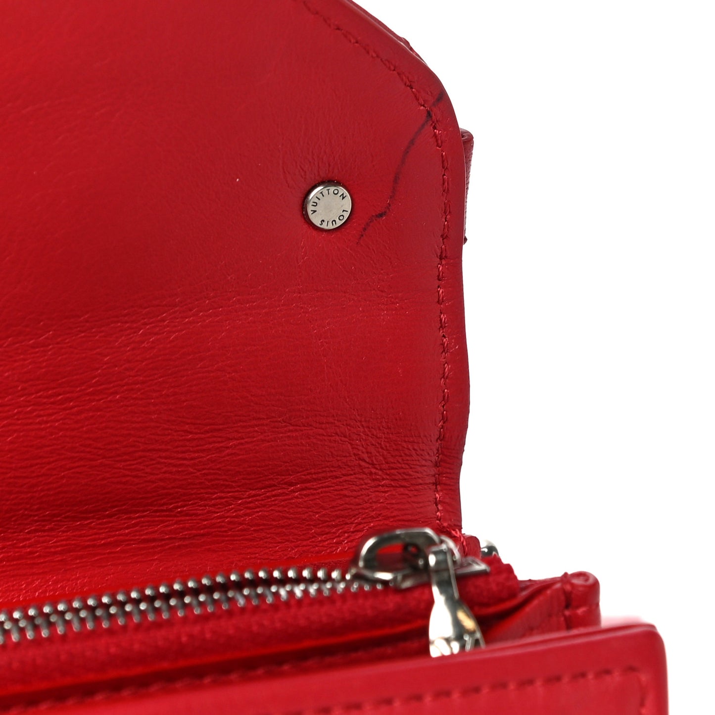 Calfskin Love Lock New Wave Long Wallet Red