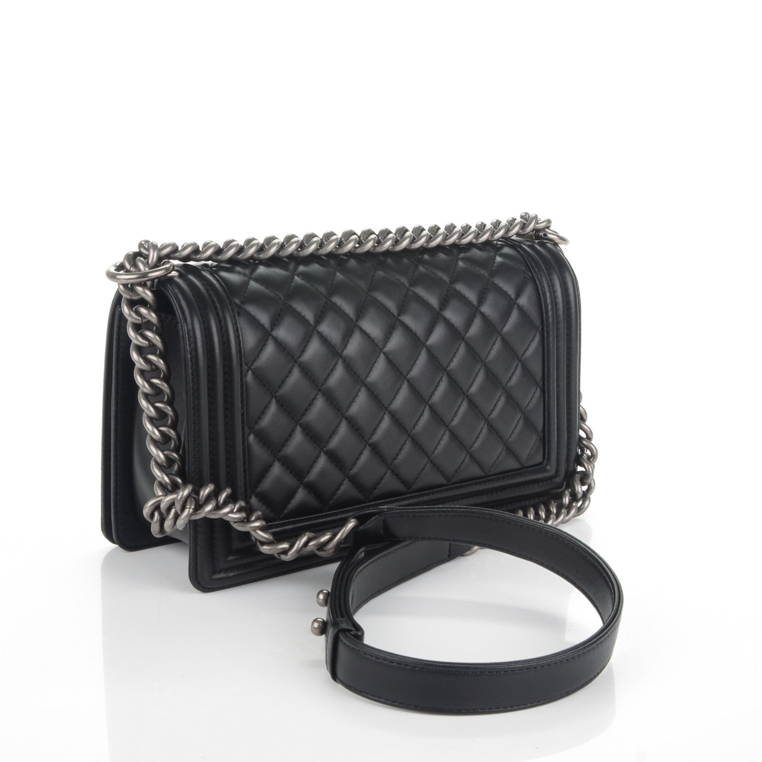 Chanel Lambskin Quilted Medium Boy Flap Black 3 of 11