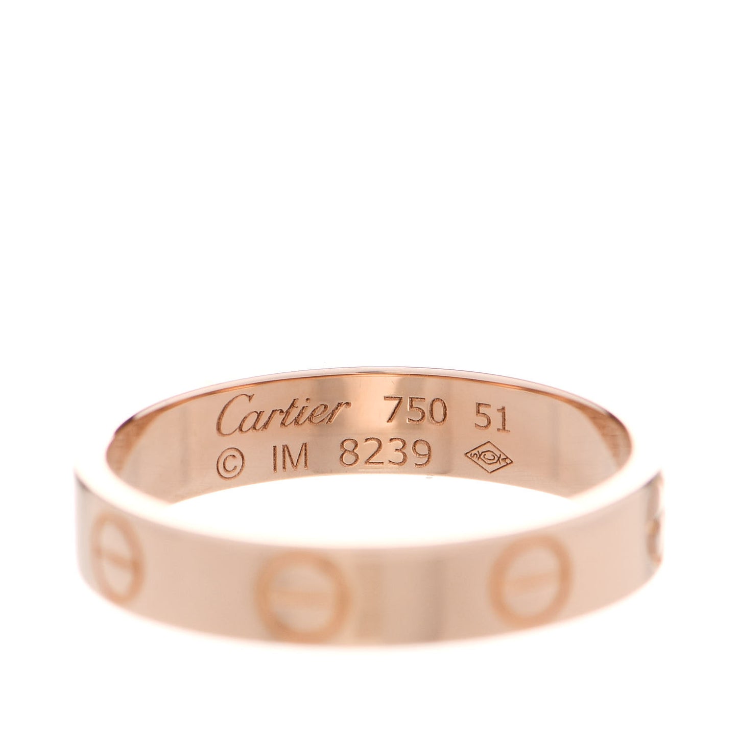18K Pink Gold 3.5mm LOVE Wedding Band Ring 51 5.75