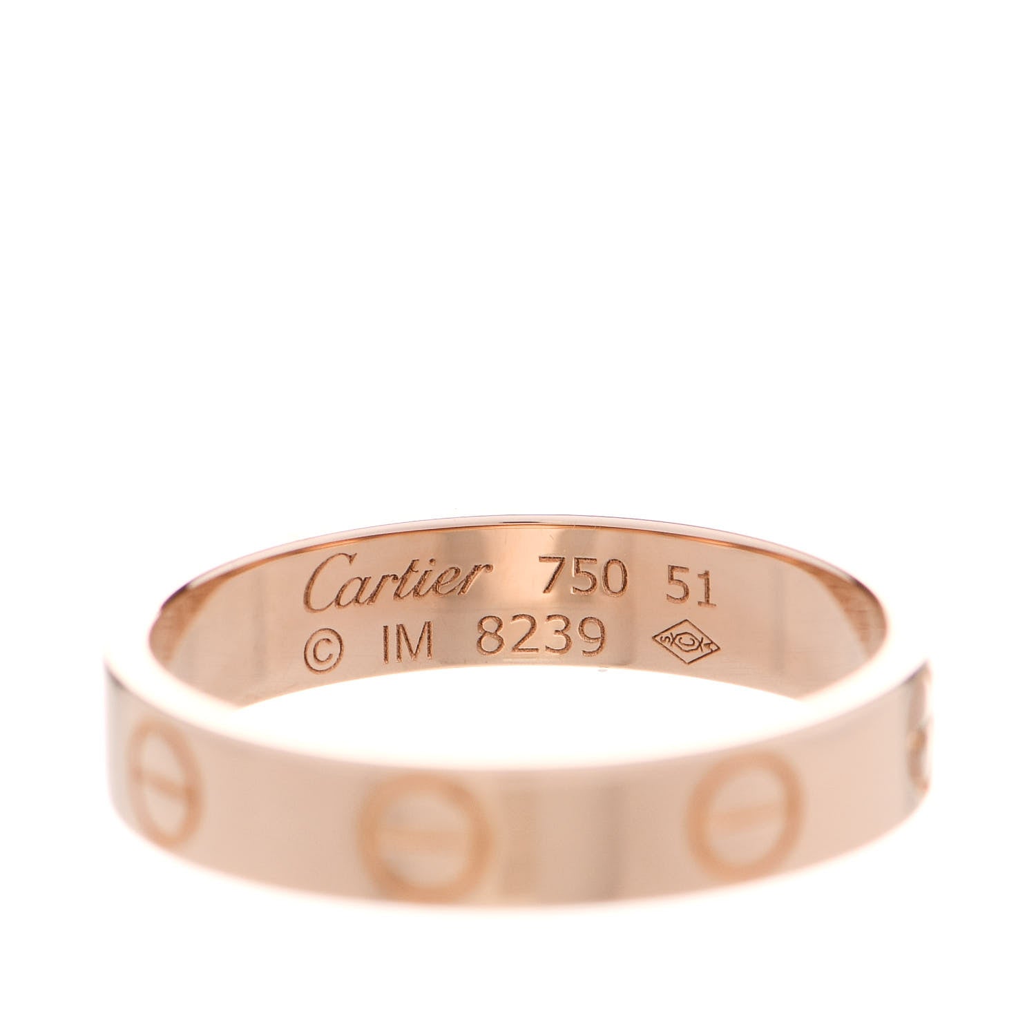 Cartier 18K Pink Gold 3.5mm LOVE Wedding Band Ring 51 5.75 4 of 6