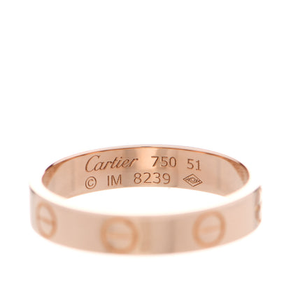 Cartier 18K Pink Gold 3.5mm LOVE Wedding Band Ring 51 5.75 4 of 6