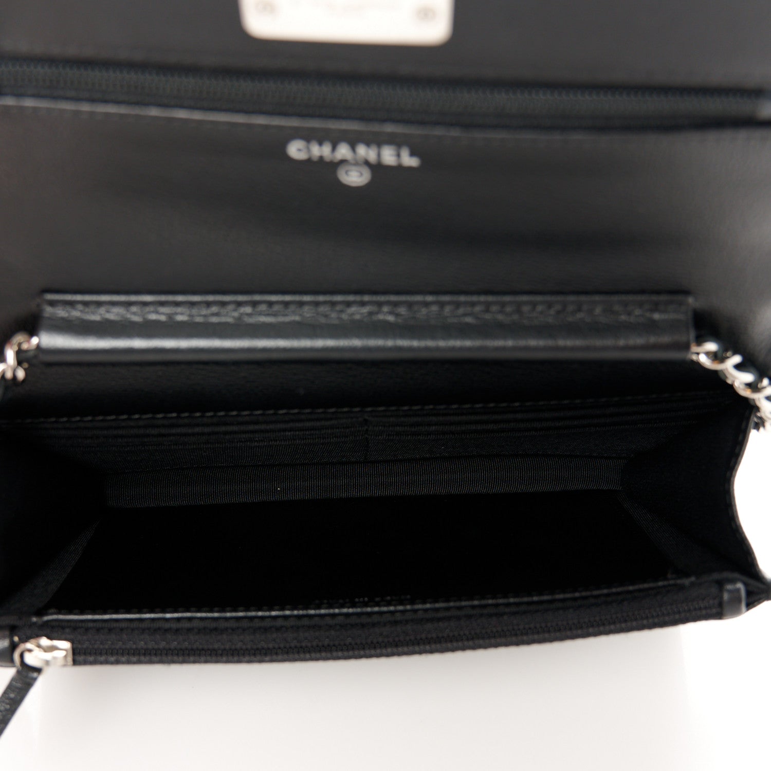 Chanel Grained Calfskin Quilted CC Box Wallet On Chain WOC Black 5 of 11