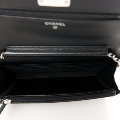 Chanel Grained Calfskin Quilted CC Box Wallet On Chain WOC Black 5 of 11