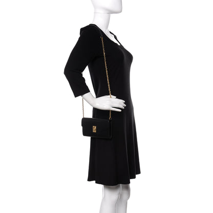 Celine Shiny Smooth Calfskin C Wallet On Chain Bag Black 2 of 10