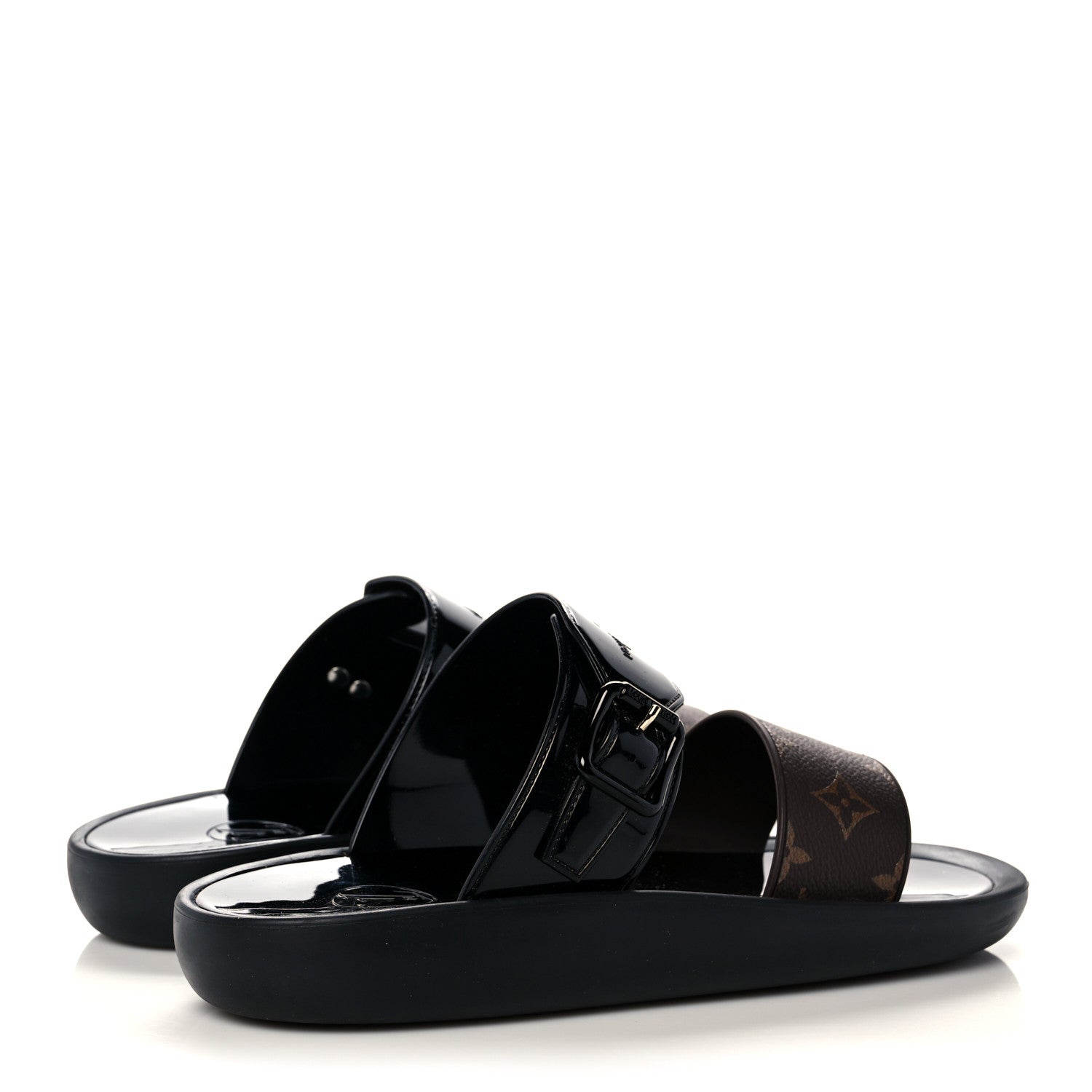 Louis Vuitton Monogram Sunbath Flat Mule Sandals 40 Black 4 of 7