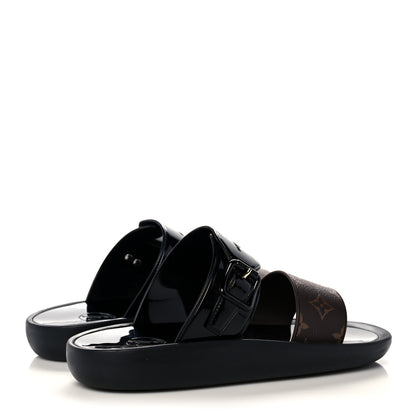 Louis Vuitton Monogram Sunbath Flat Mule Sandals 40 Black 4 of 7