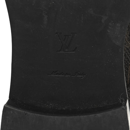 Louis Vuitton Calfskin Monogram Wonderland Flat Ranger Boots 39 Black 7 of 9