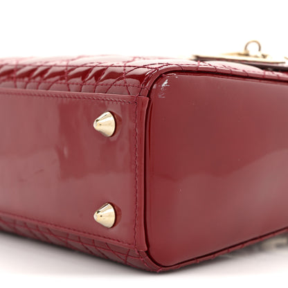Christian Dior Patent Cannage Small Lady Dior Cherry Red 10 of 13