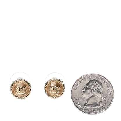 Chanel CC Button Earrings Gold 2 of 5