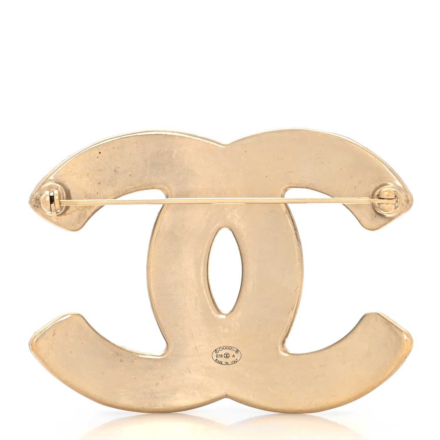 Chanel Gripoix Poured Glass CC Brooch Gold Multicolor 3 of 4