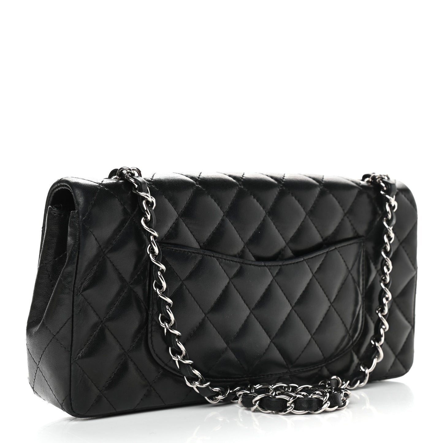 Lambskin Quilted East West Flap Black