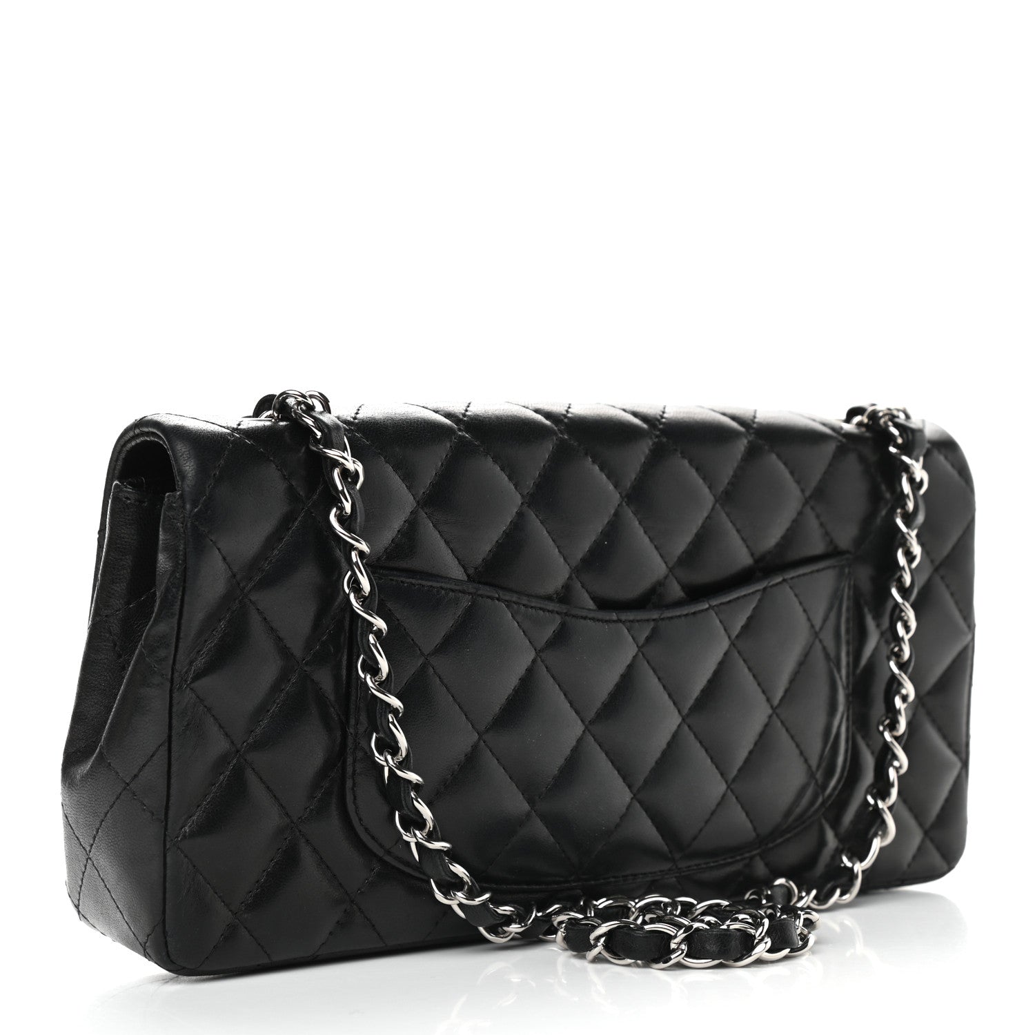 Chanel Lambskin Quilted East West Flap Black 2 of 12
