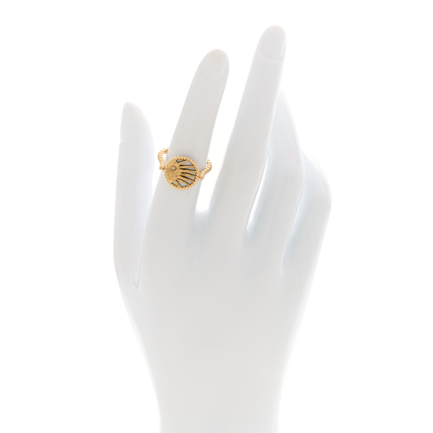 18K Yellow White Gold Diamond Black Onyx Mother of Pearl Rose Celeste Ring 51 5.75
