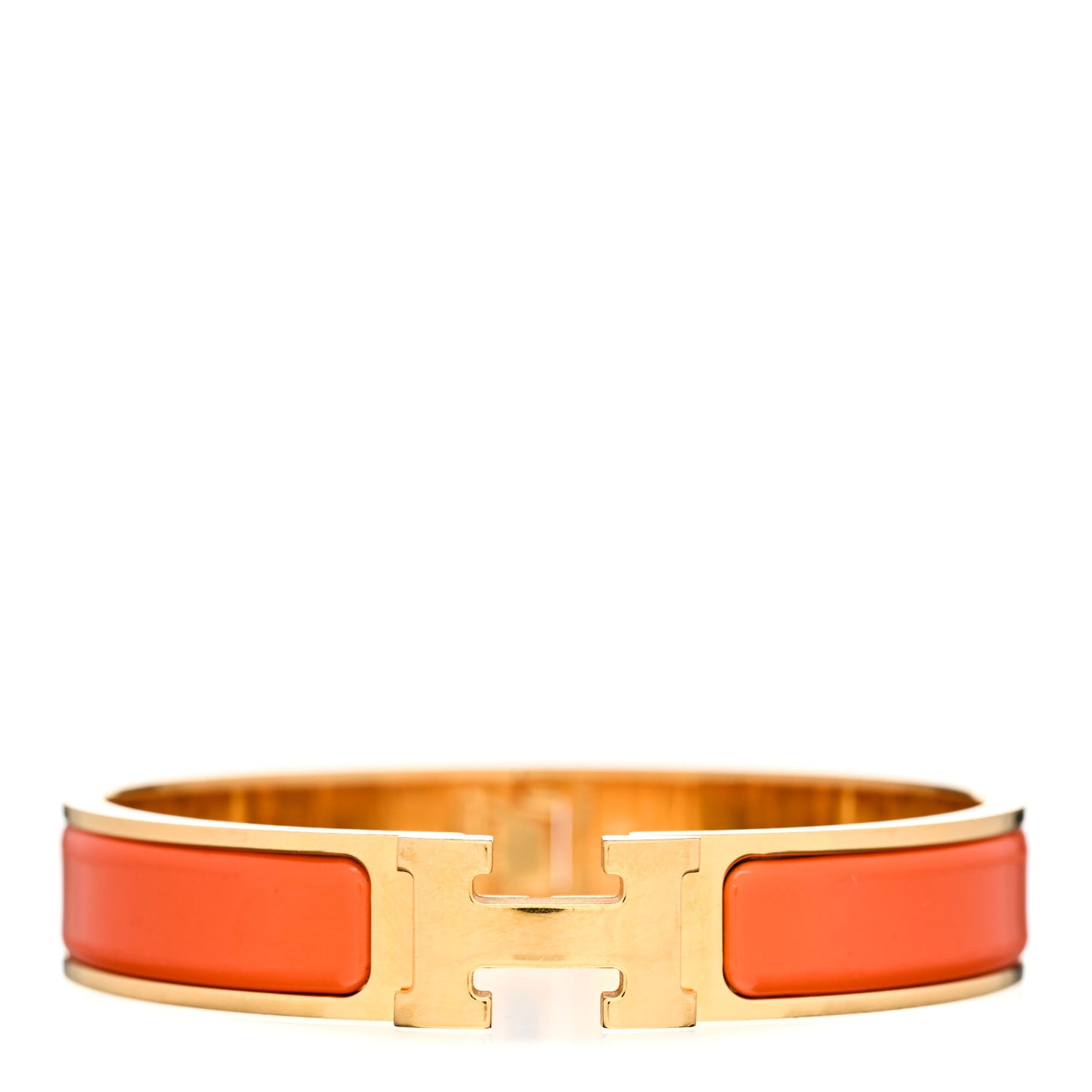 Enamel Narrow Clic Clac H Bracelet GM Orange
