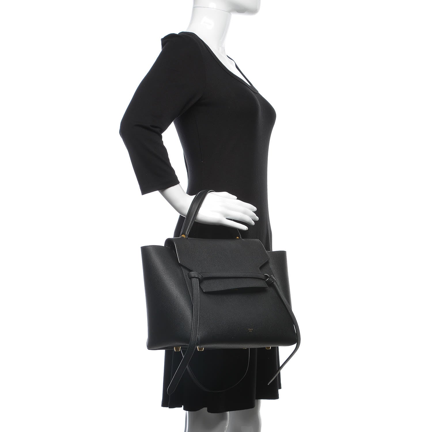 Celine Grained Calfskin Mini Belt Bag Black 2 of 9