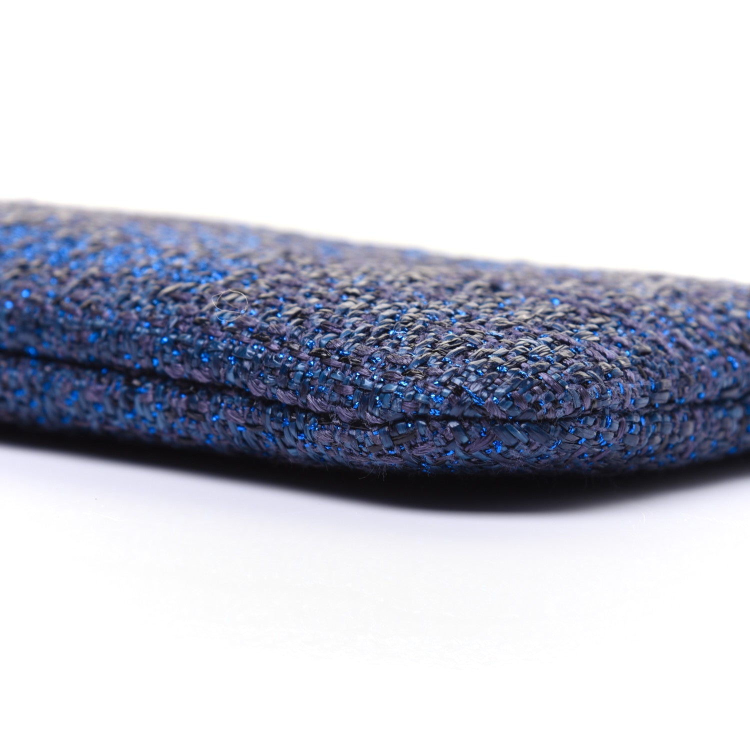 Chanel Woven Straw Raffia Deauville Cosmetic Pouch Blue 7 of 11