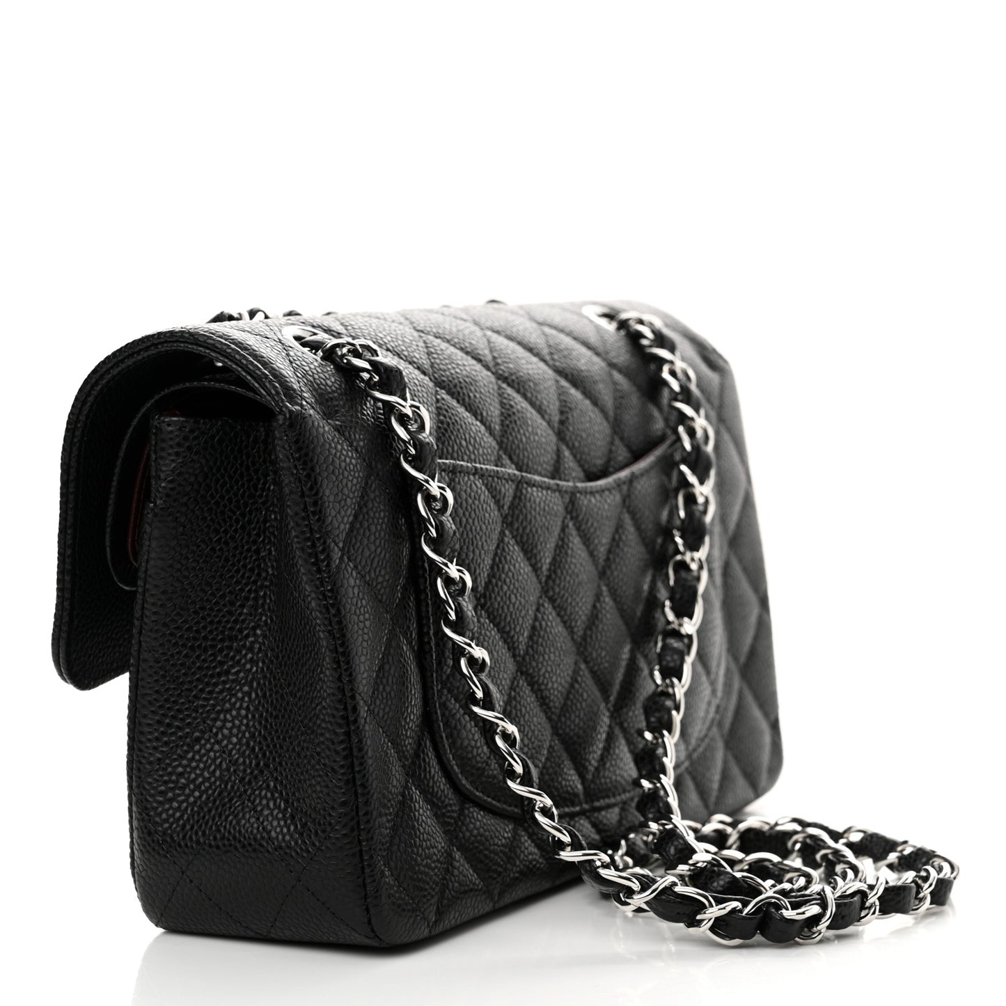 Caviar Quilted Small Double Flap Black
