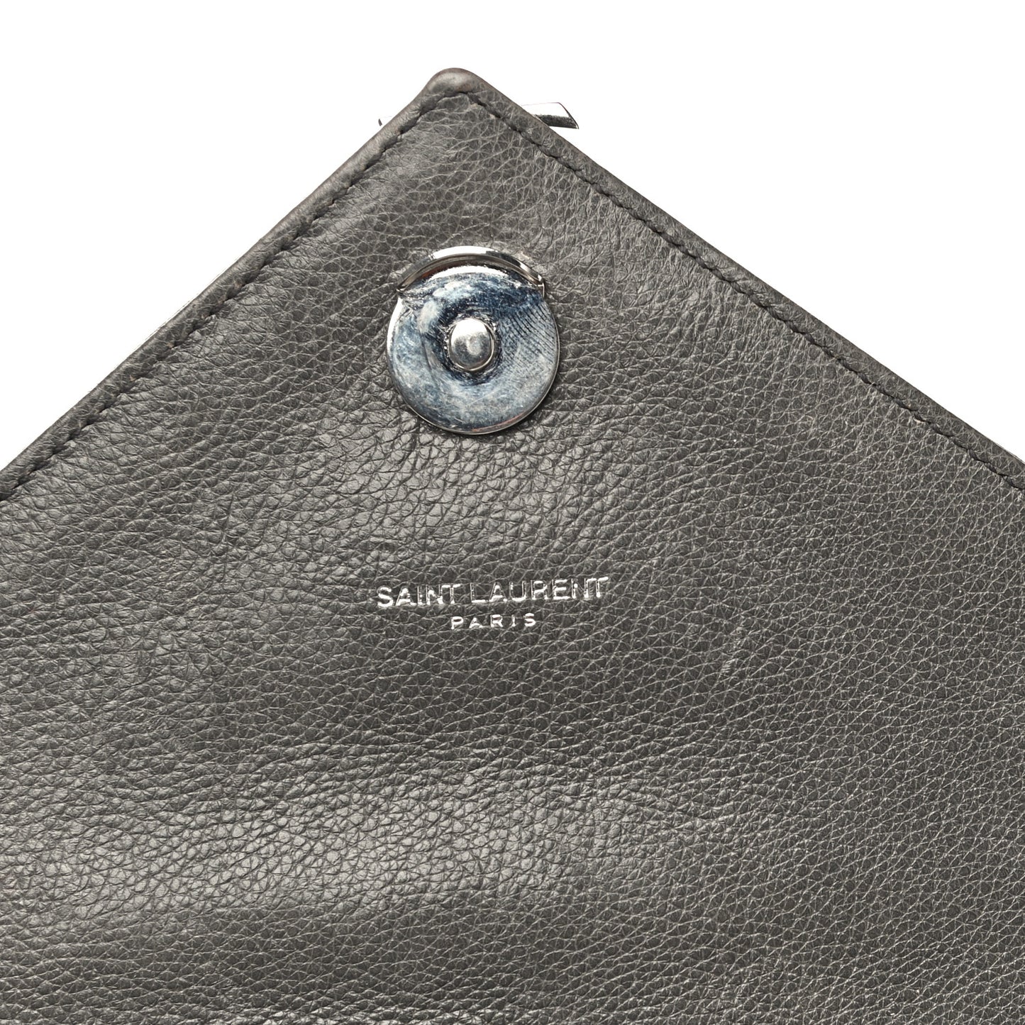 Grained Calfskin Matelasse Chevron Monogram Medium College Bag Grey