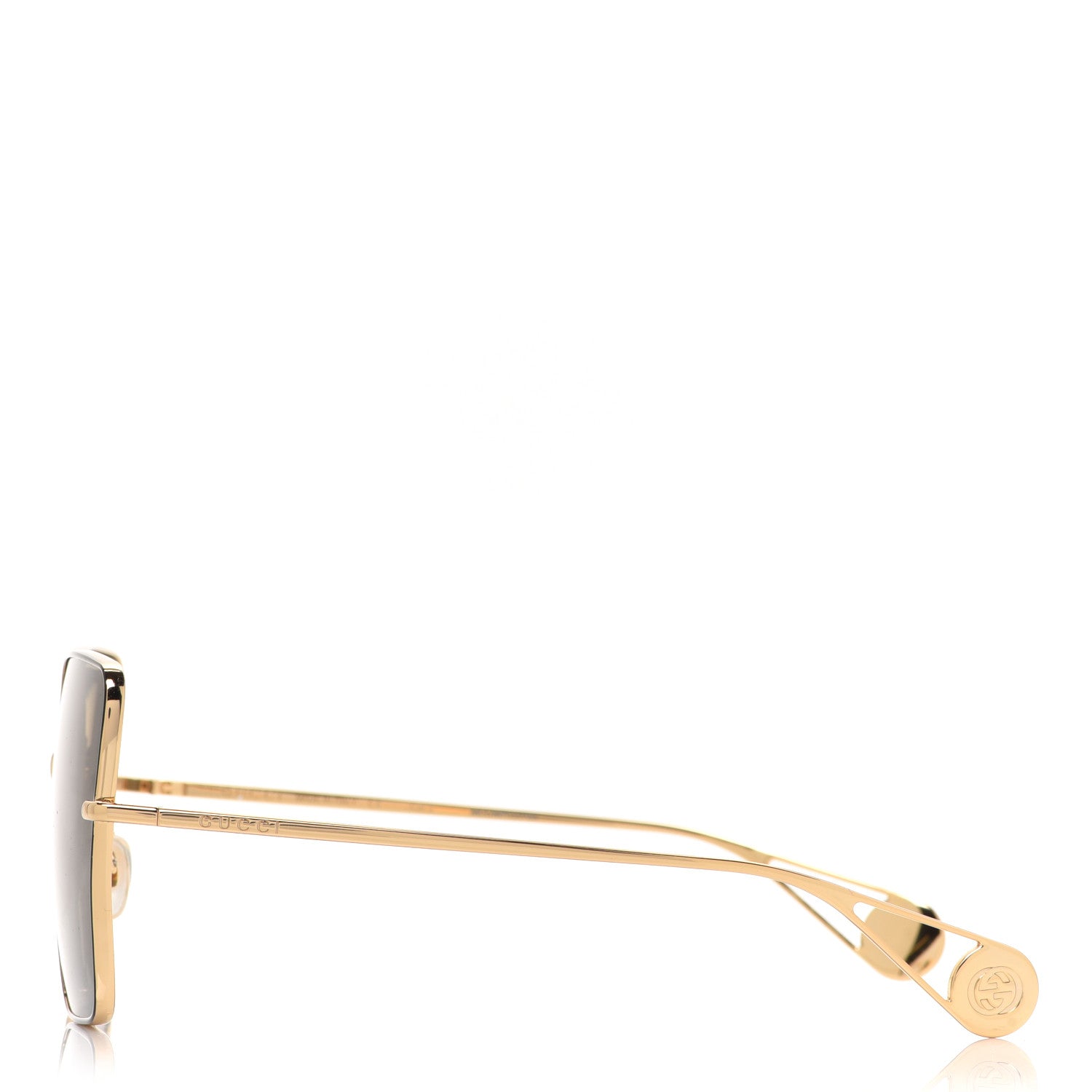 Gucci Square Frame GG0436S Sunglasses Black Gold 3 of 7