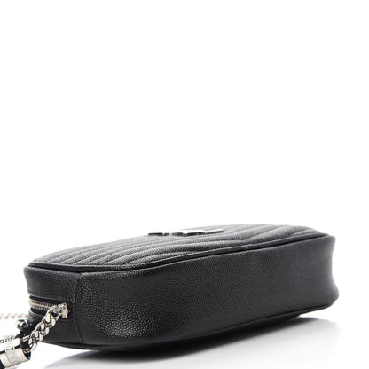 Saint Laurent Grain De Poudre Matelasse Monogram Mini Lou Camera Bag Black 7 of 20
