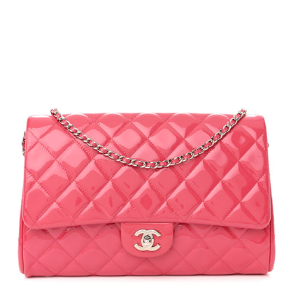 Chanel Patent Quilted Clutch with Chain Flap Fuchsia 1 of 11