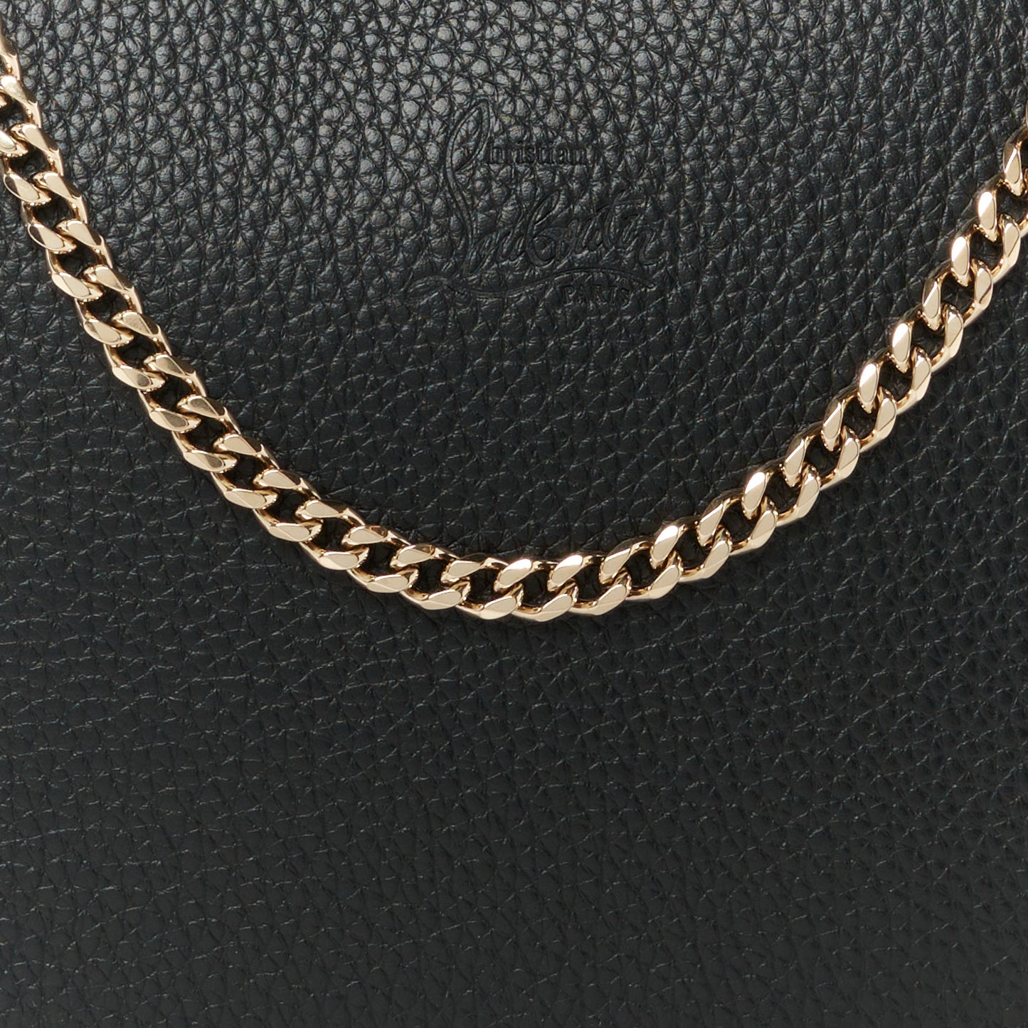 Calfskin Loubila Chain Clutch Black