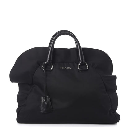 Prada Tessuto Nylon Ruffle Bauletto Nero Black 1 of 11
