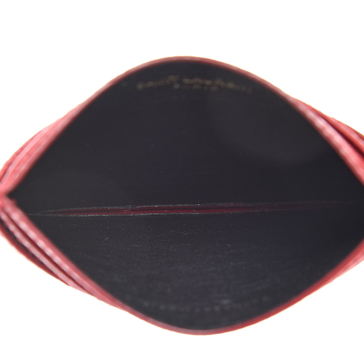 Grain De Poudre Matelasse Chevron Monogram Credit Card Case New Red