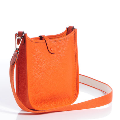 Hermes Taurillon Clemence Evelyne TPM Feu Orange 7 of 14