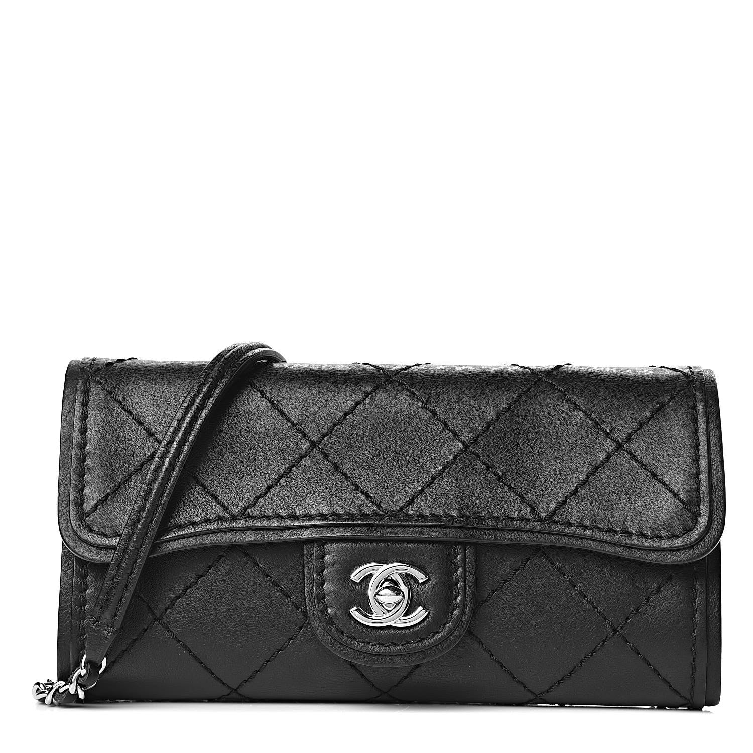 Chanel Calfskin Stitched Clutch Flap Black 1 of 11
